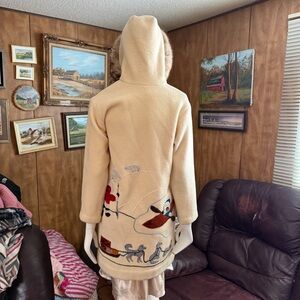 Vintage Wool Coat With Fur Hood and Outer Shell